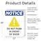 Signmission Do Not Park In Front Of Door OSHA Notice Sign, Aluminum, 12in W x 18in L, 2PK OS-2PACK-NS-A-1218-V-11329 - alternate 4